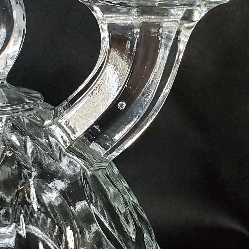 VTG 2 Imperial Glass Diamond Thumbprint Double Candlestick Taper Candle Holders